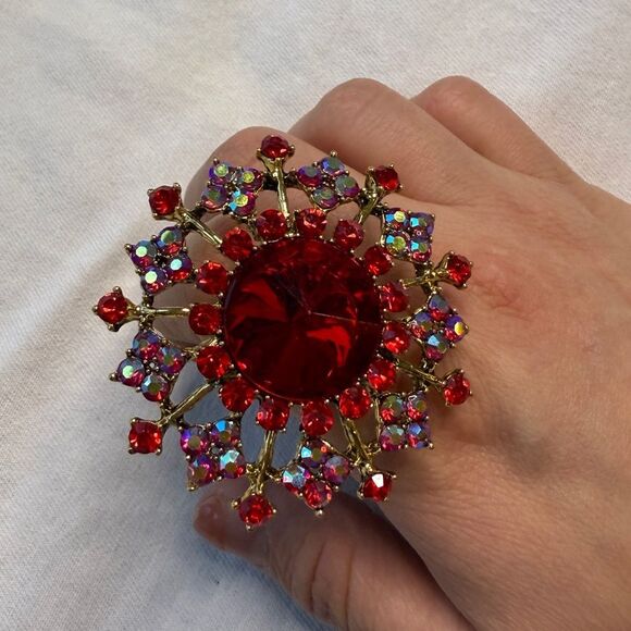 vintage Jewelry - Party Holidays Adjustable Bling Ring